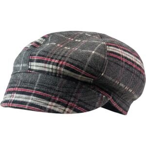 Goorin Brothers Womens Newsboy Flat Cap Grey Red Plaid Wool Blend Hat GB Logo